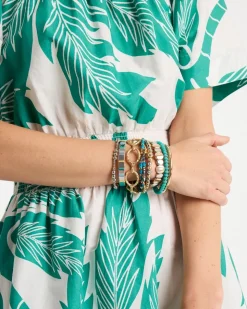 Glam Teal Slice Stretch Bracelet