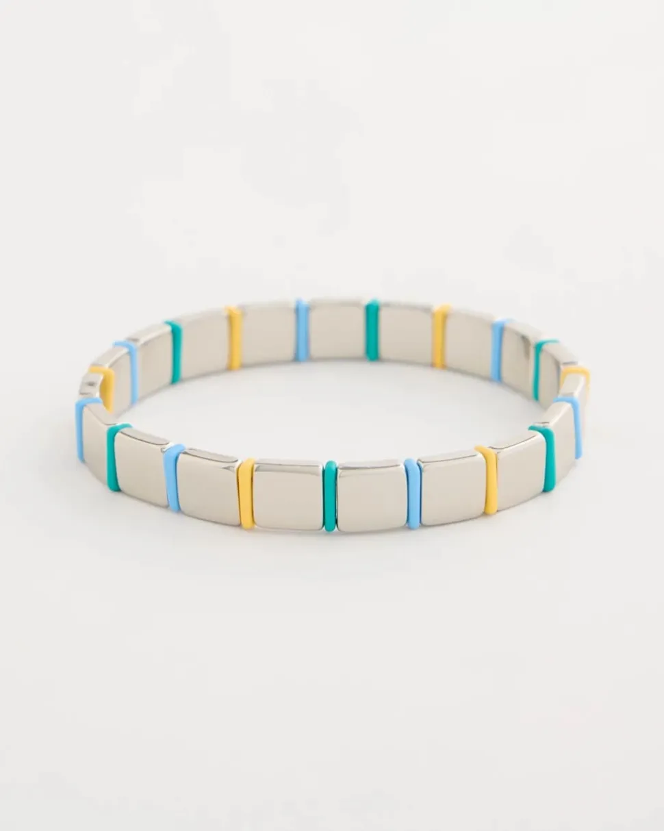 Glam Teal Slice Stretch Bracelet