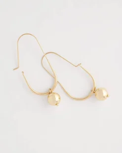 Gold Bead Threader Earrings