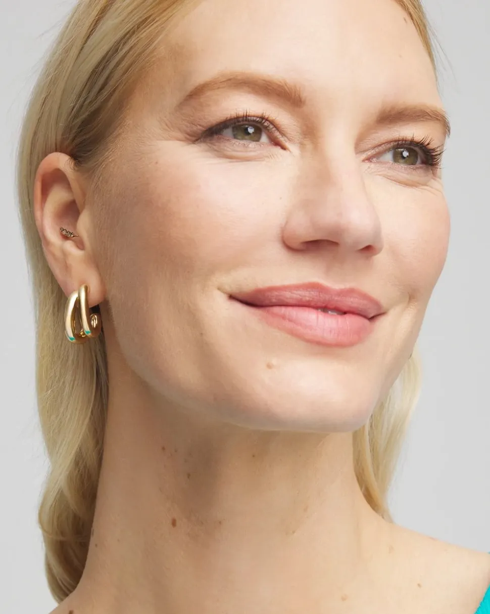 Gold Double Mini Hoop Earrings