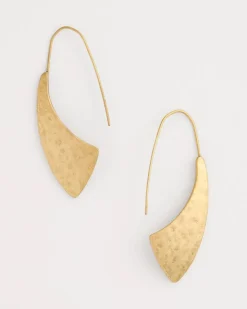 Golden Hammered Threader Earrings