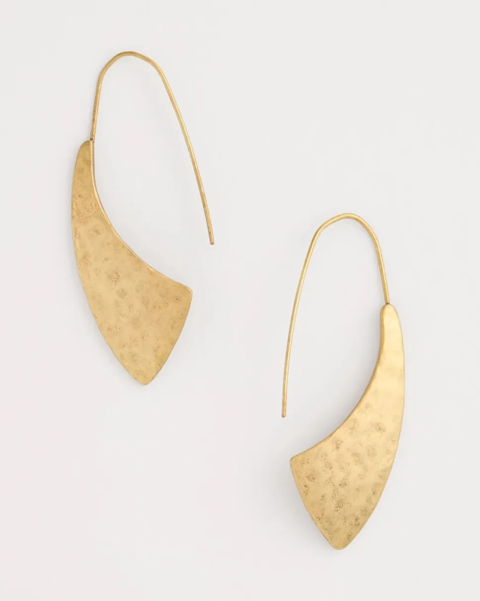Golden Hammered Threader Earrings
