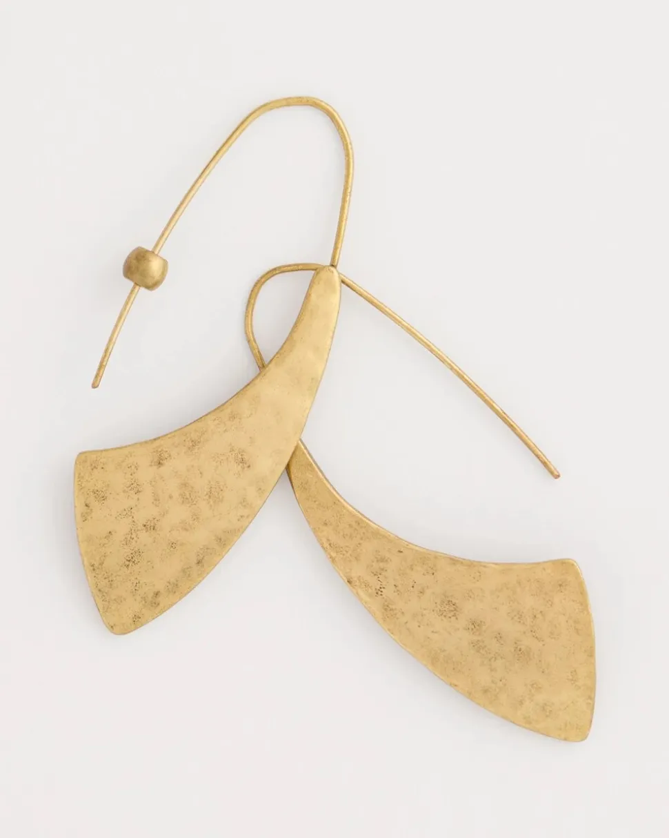 Golden Hammered Threader Earrings
