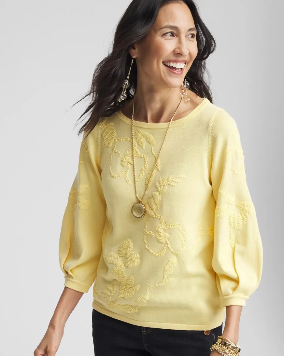 Golden Haze Embroidered Pullover