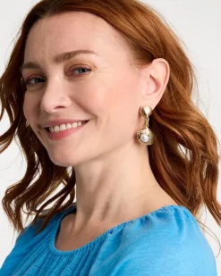 Golden Shell Drop Earrings