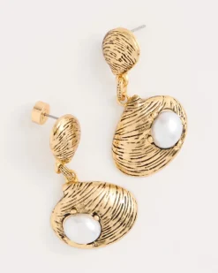 Golden Shell Drop Earrings