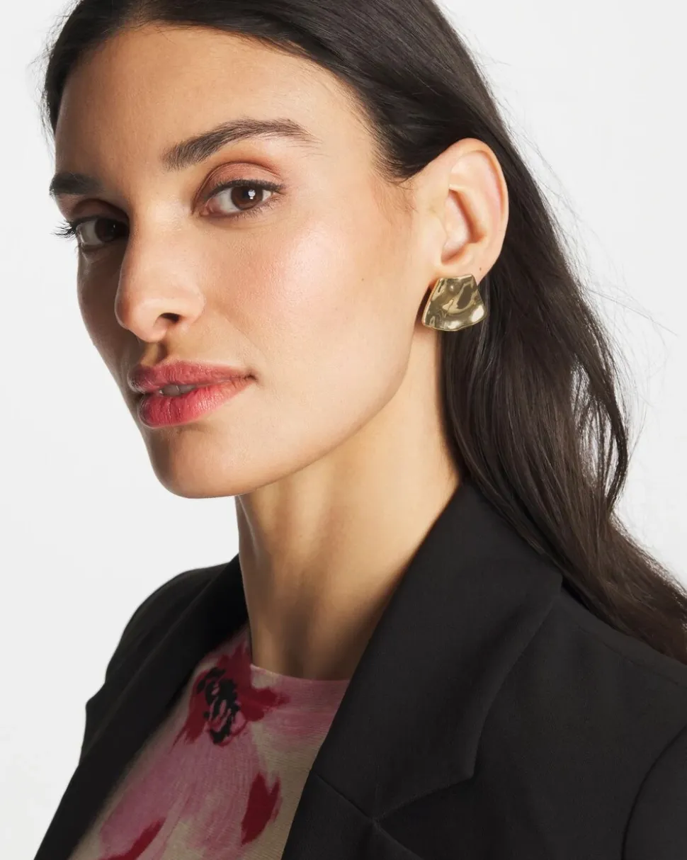 Gold Fan Clip On Earrings
