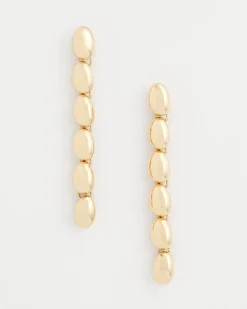 Gold Linear Bead Earrings