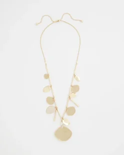 Gold Long Single Strand Necklace