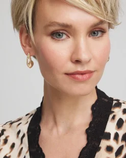 Gold Puff Hoop Earrings