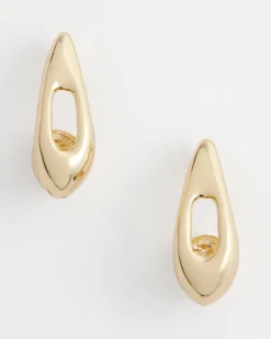 Gold Puff Hoop Earrings