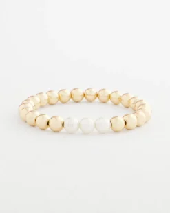 Goldtone Bead Stretch Bracelet