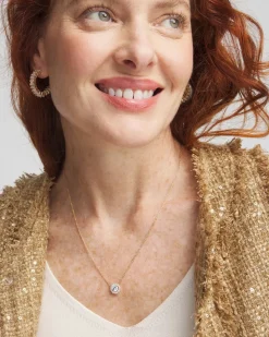 Gold Tone Drop Stone Necklace