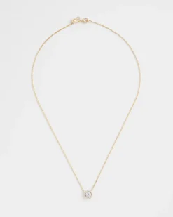 Gold Tone Drop Stone Necklace