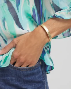 Goldtone Flexible Cuff Bracelet