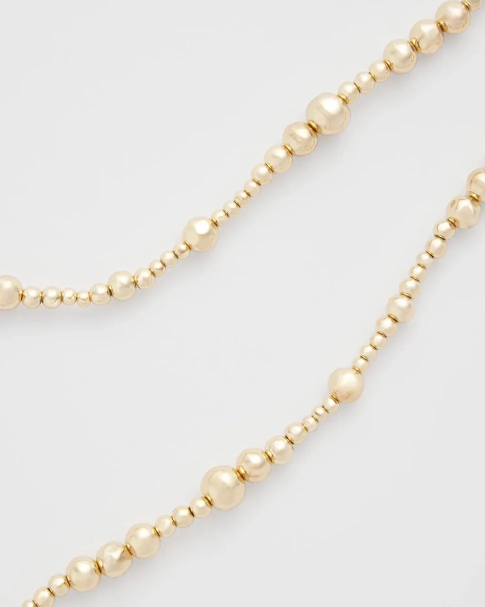 Goldtone Long Beaded Necklace
