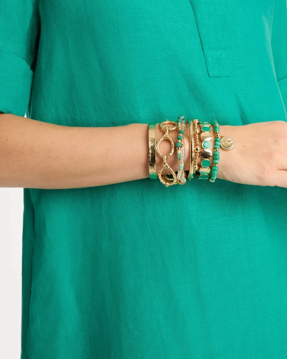 Goldtone Open Link Toggle Bracelet