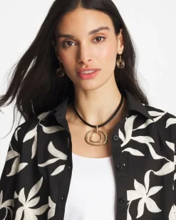 Gold Tone Rings Pendant Necklace