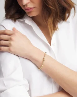 Gold-tone Small Bead Stretch Bracelet
