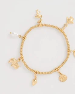 Goldtone Stretch Charm Bracelet