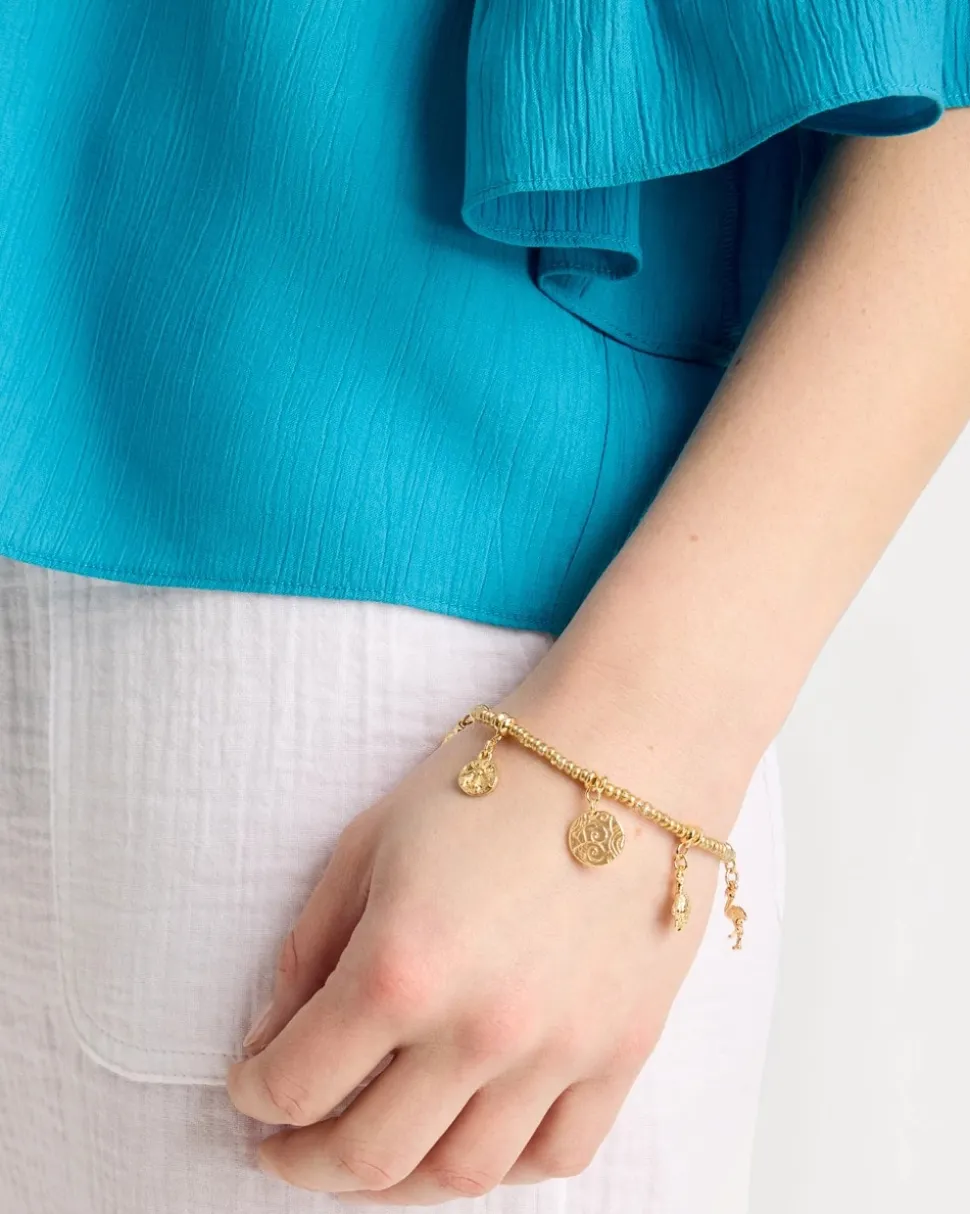 Goldtone Stretch Charm Bracelet