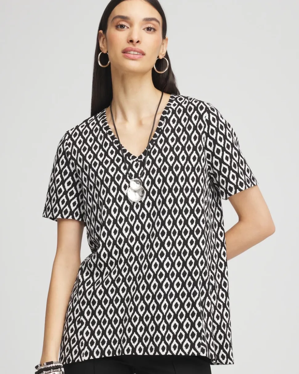 Graphic Slub V-Neck Tee