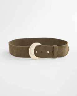 Green Faux Suede Sash Belt