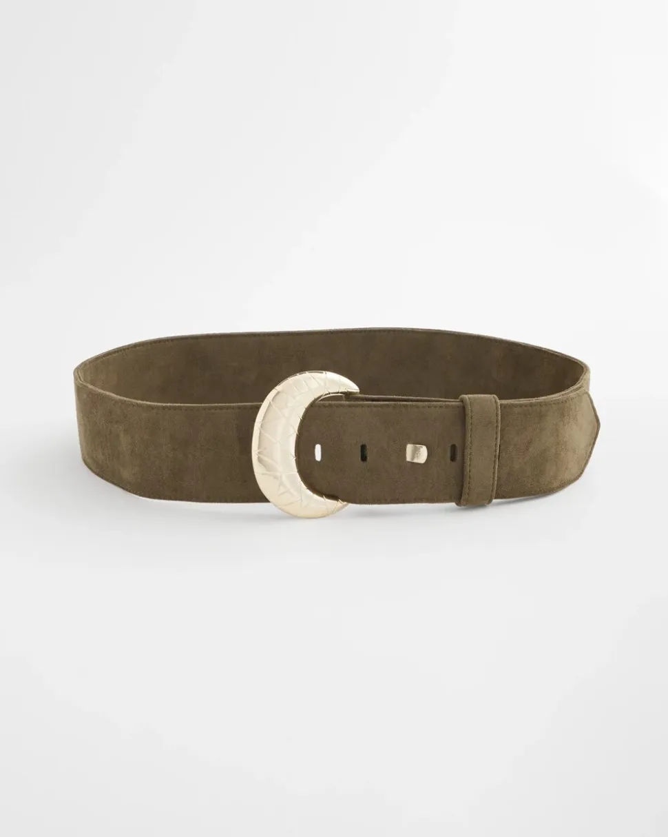 Green Faux Suede Sash Belt