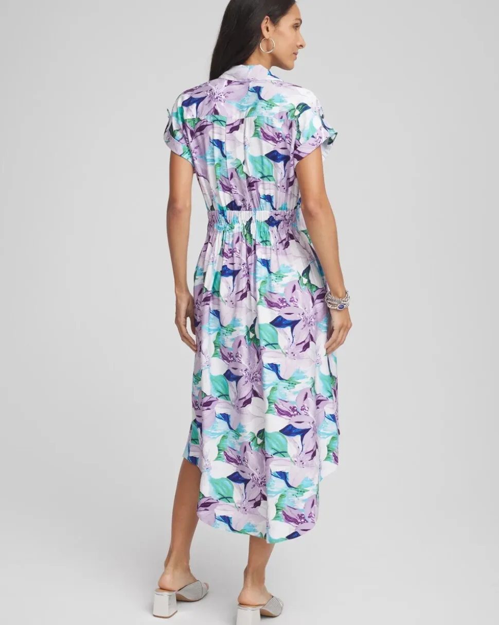 Hammered Rayon Midi Shirtdress