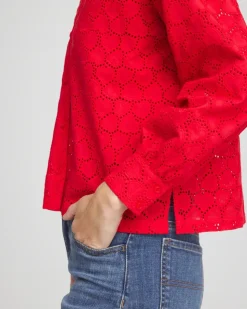 Heart Eyelet Button Down Shirt