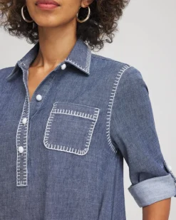 Hemp-Denim Short Dress