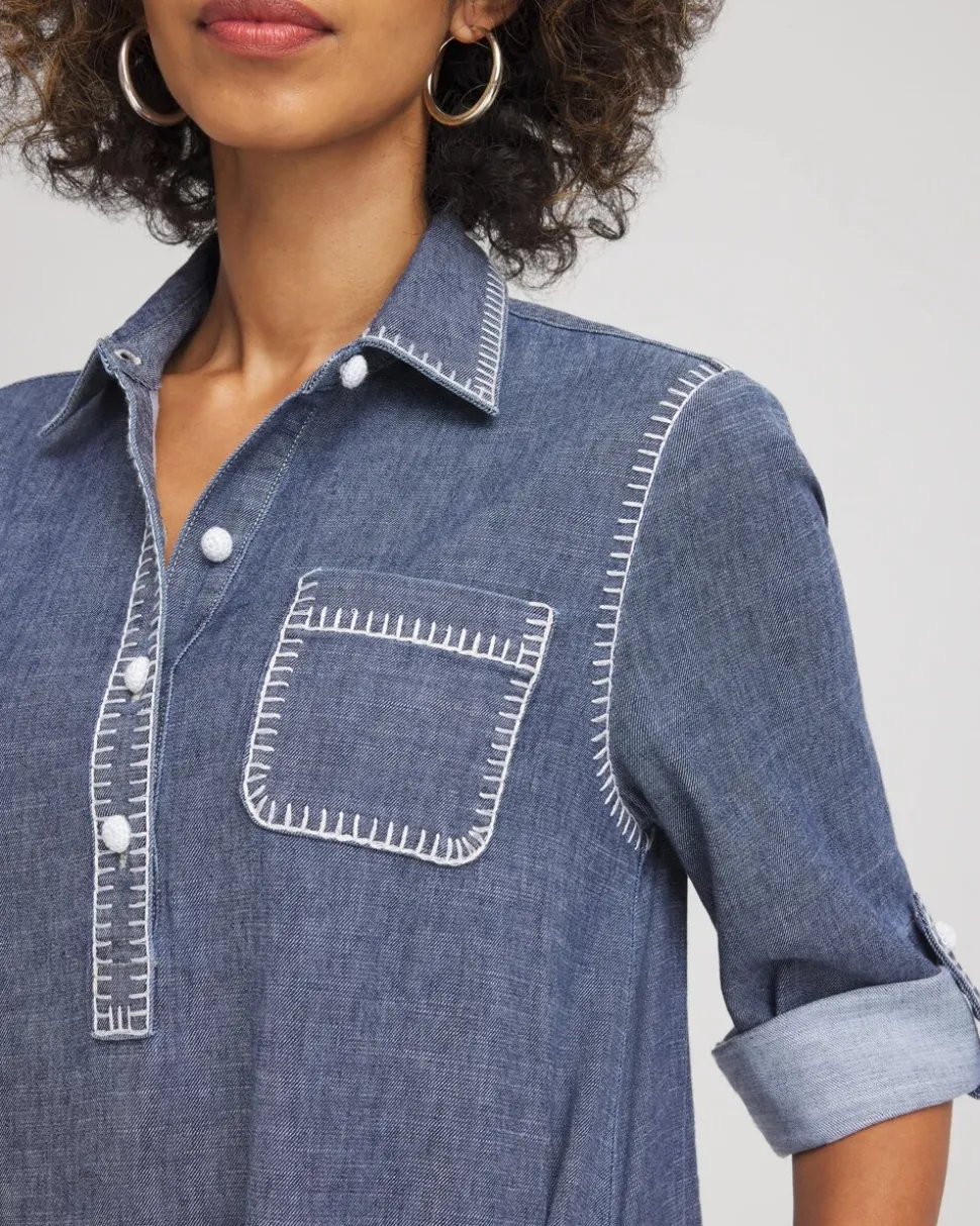 Hemp-Denim Short Dress
