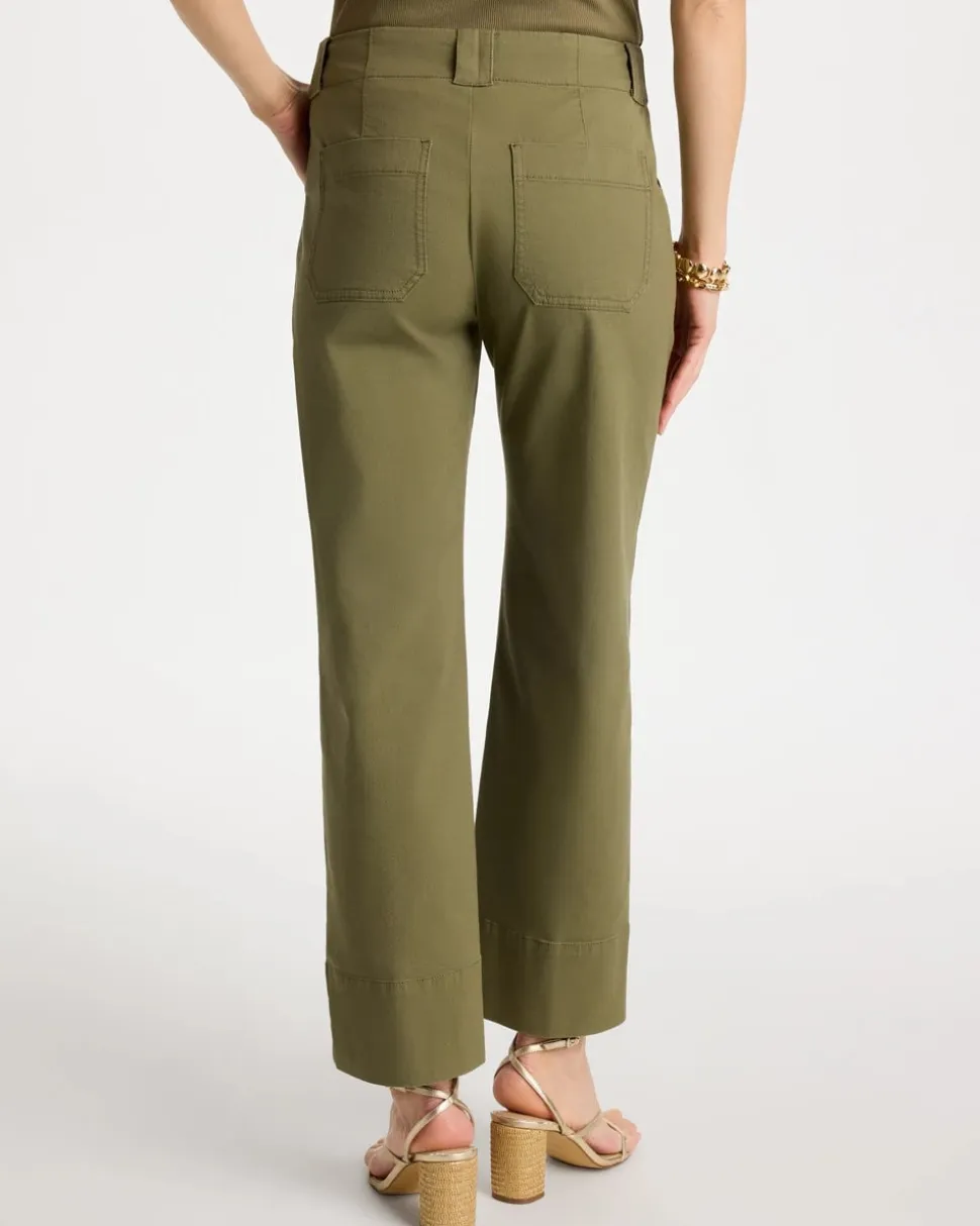 High Hem Straight Crop Pants