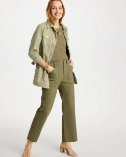 High Hem Straight Crop Pants