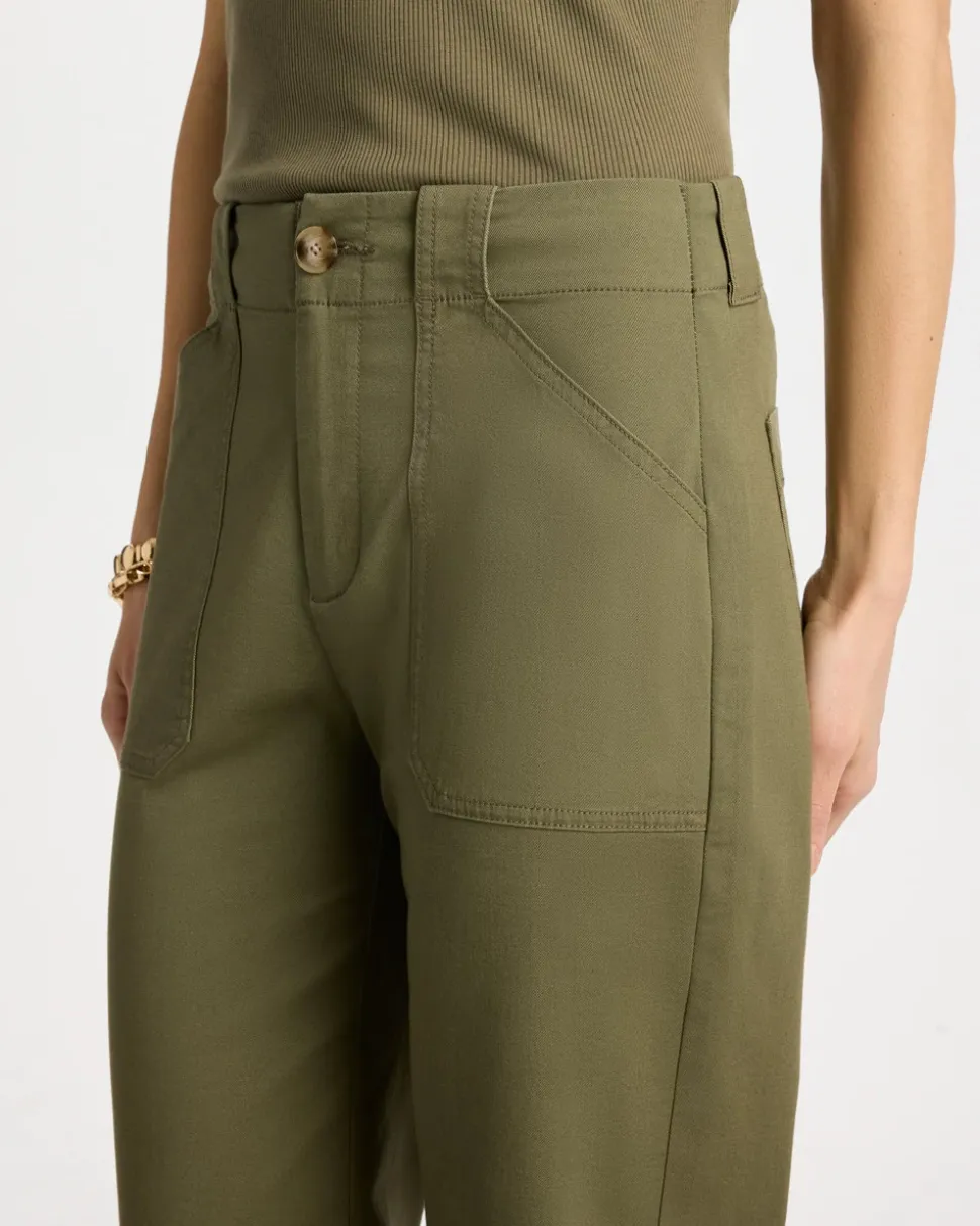High Hem Straight Crop Pants