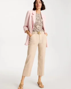 High Hem Straight Crop Pants
