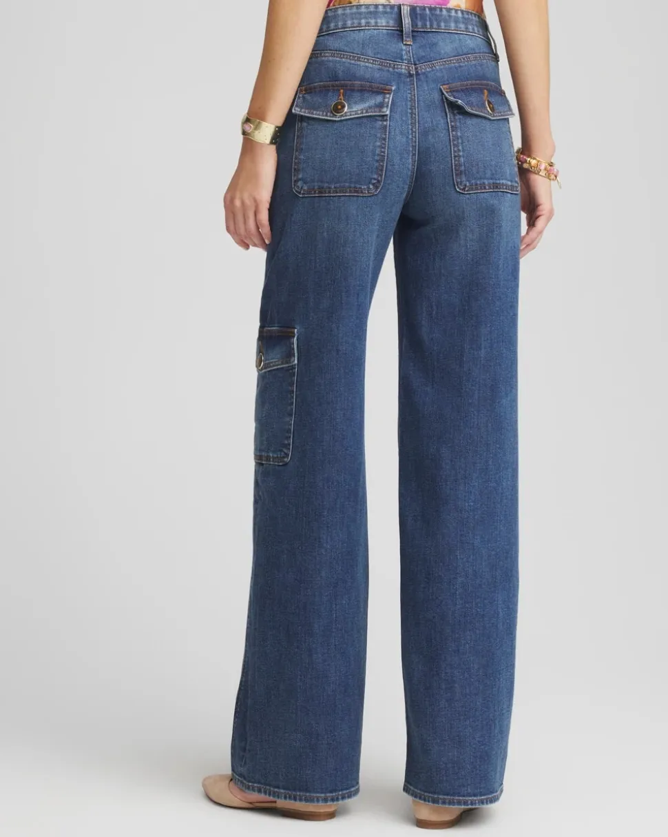 High-Rise Wide-Leg Utility Jeans