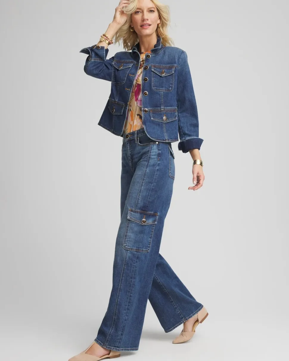 High-Rise Wide-Leg Utility Jeans