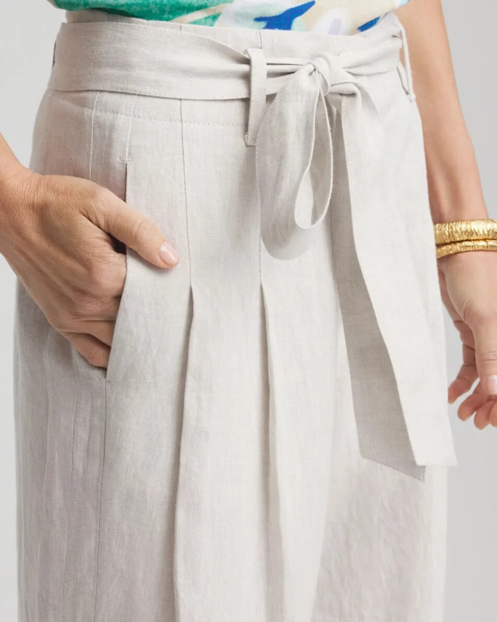 Hollywood Waist Belted Linen Pants