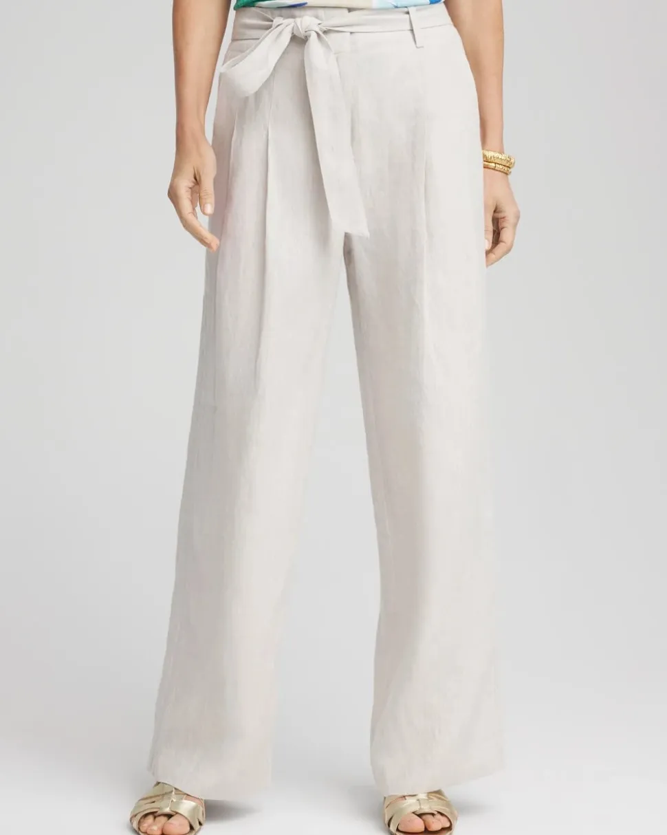 Hollywood Waist Belted Linen Pants