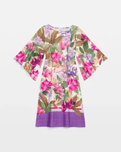 Island Angel-Sleeve Boat Neck Dress