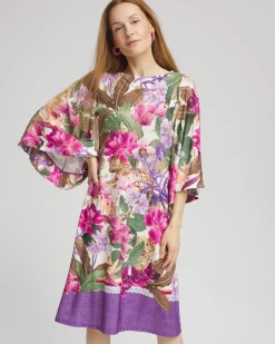 Island Angel-Sleeve Boat Neck Dress