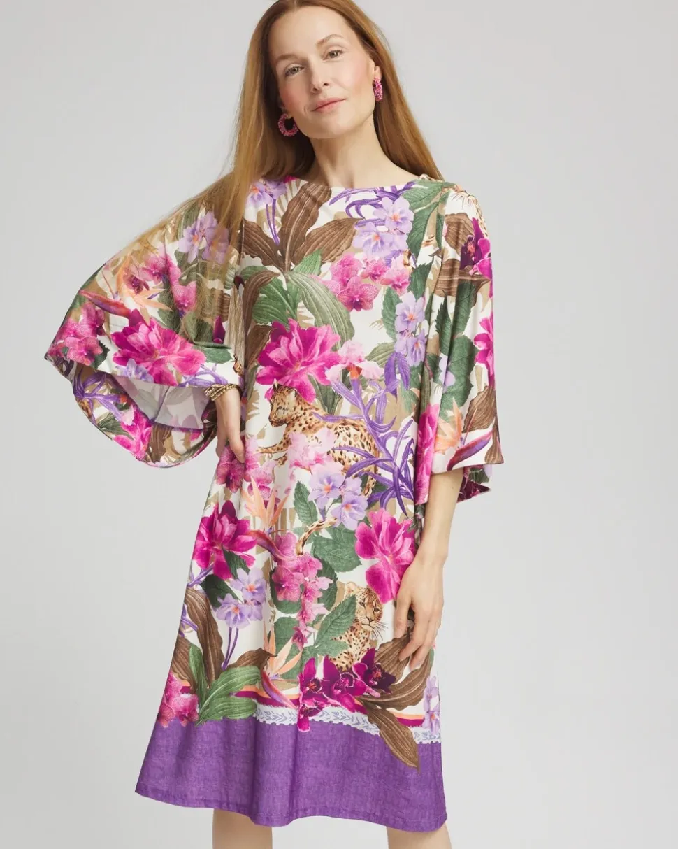 Island Angel-Sleeve Boat Neck Dress
