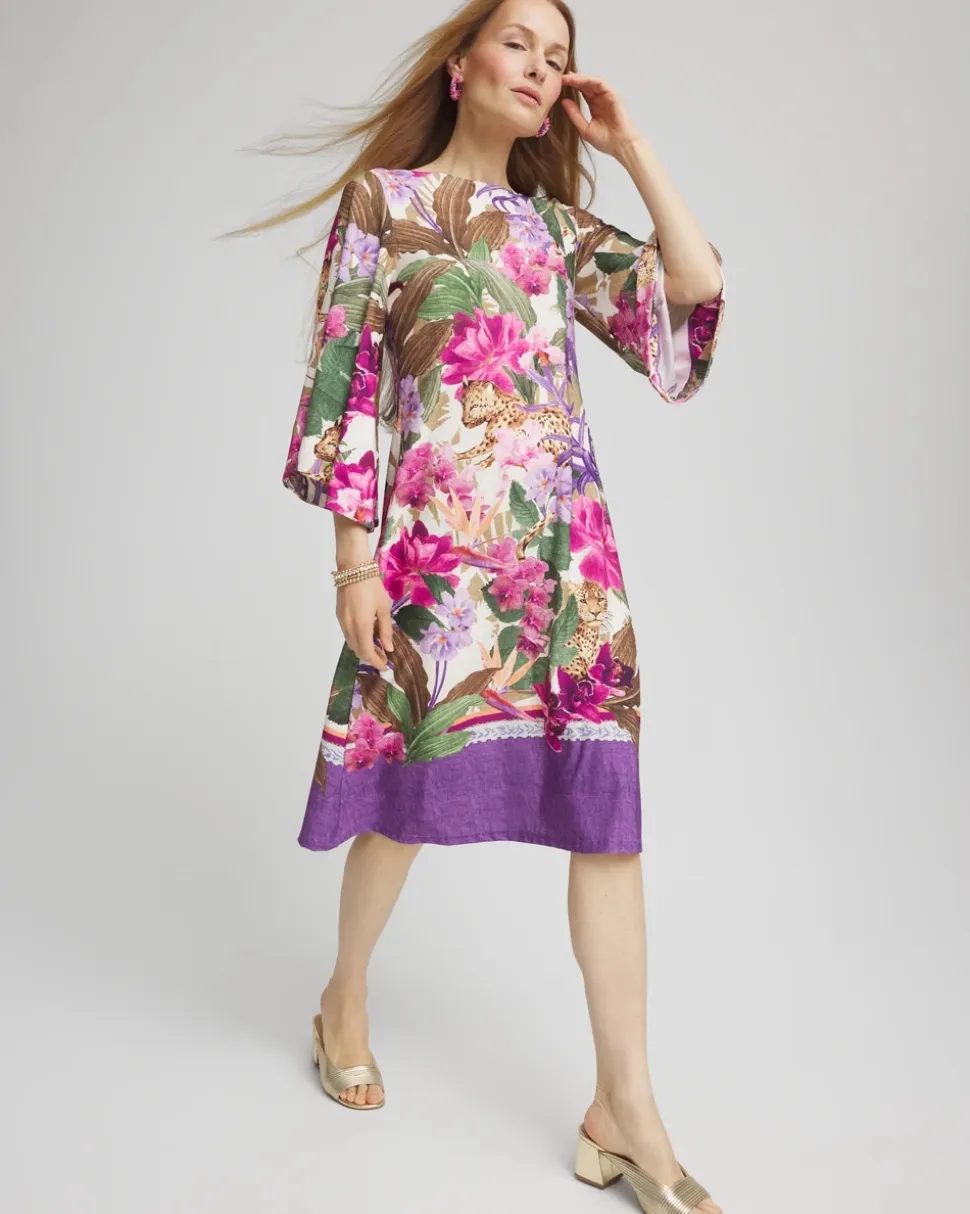 Island Angel-Sleeve Boat Neck Dress