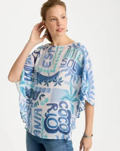 Island Printed Poncho