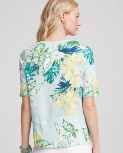 Island Print Slub Short-Sleeve Tee