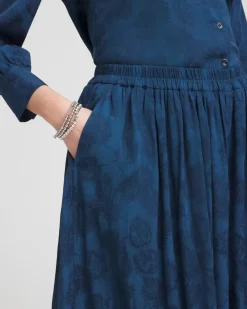 Jacquard Culotte Wide-Leg Pants