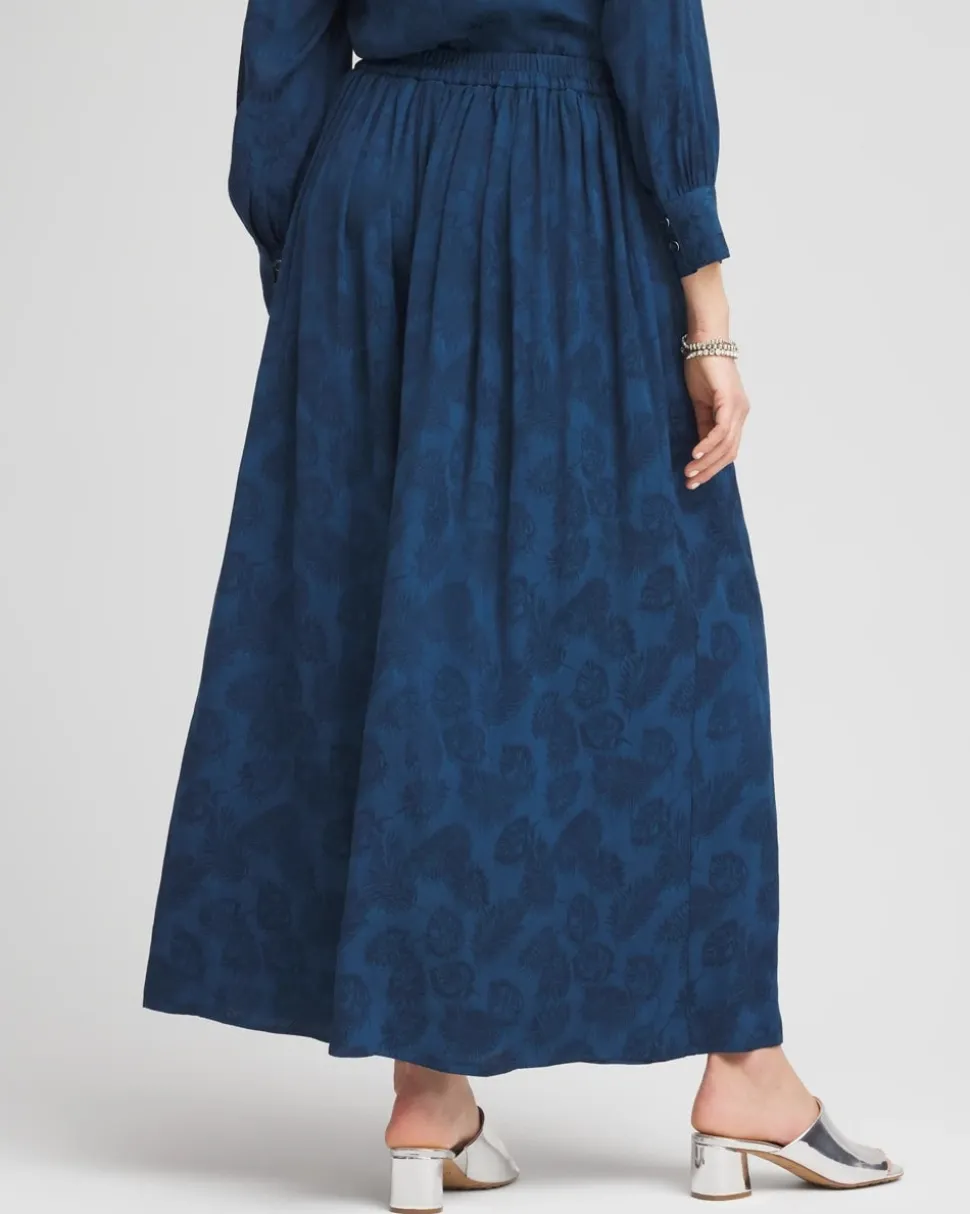 Jacquard Culotte Wide-Leg Pants