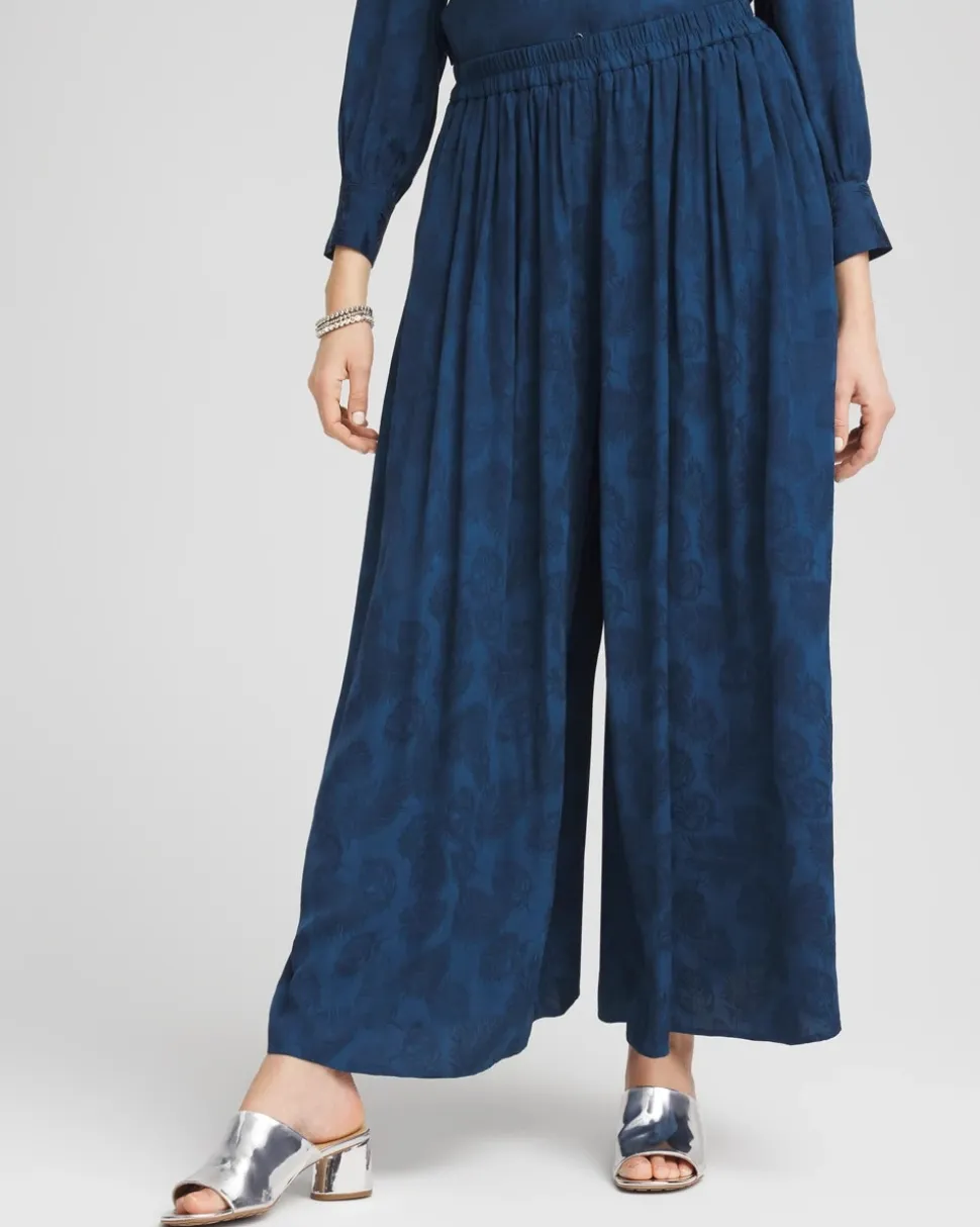 Jacquard Culotte Wide-Leg Pants