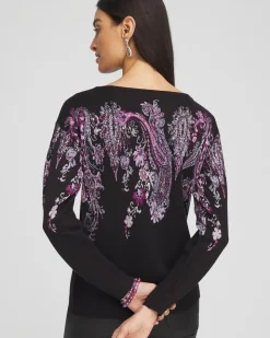 Jacquard Paisley Pullover Sweater